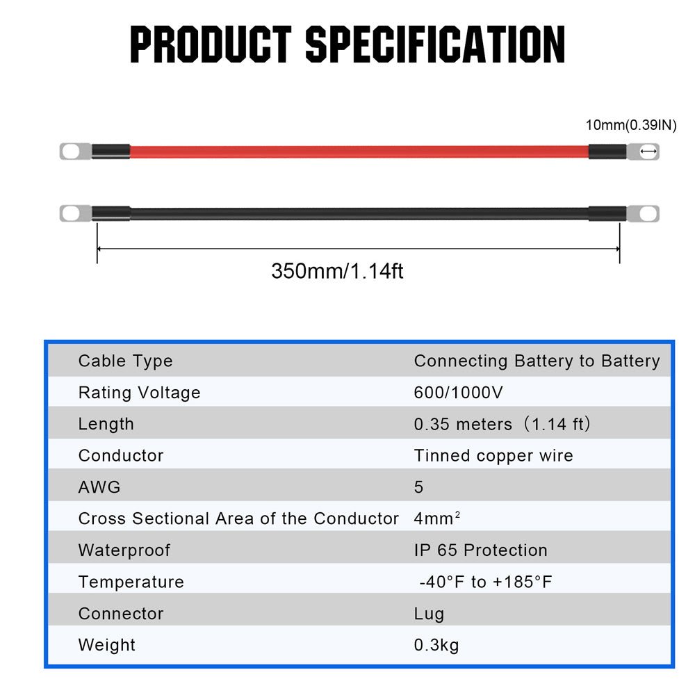 Battery Interconnect Cable - wirings - ECO - WORTHY