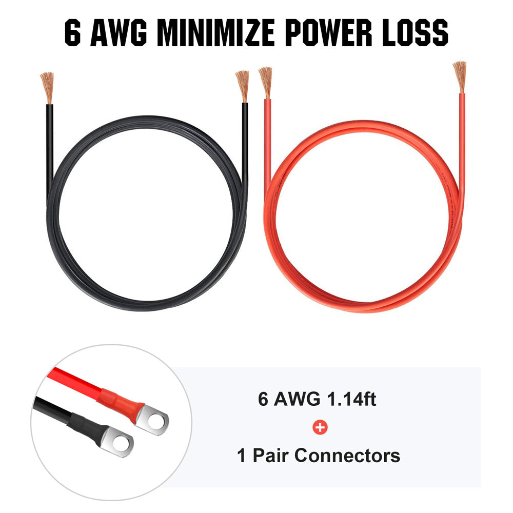 6AWG (16mm²) 13 Inch Battery Interconnect Cable