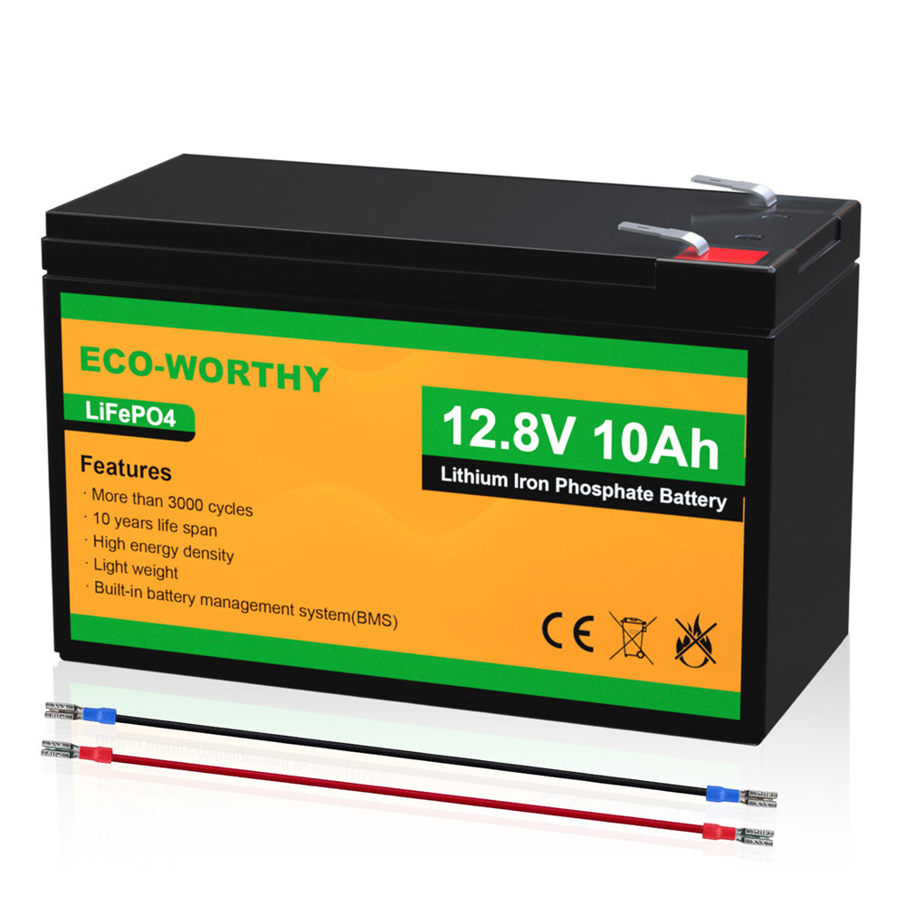 Eco-Worthy LifePO4 12.8V 10Ah Lithium Iron Phosphate Battery