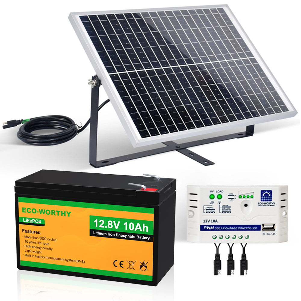 25W 12V Monocrystalline Solar Panel Trickle Charger Kit