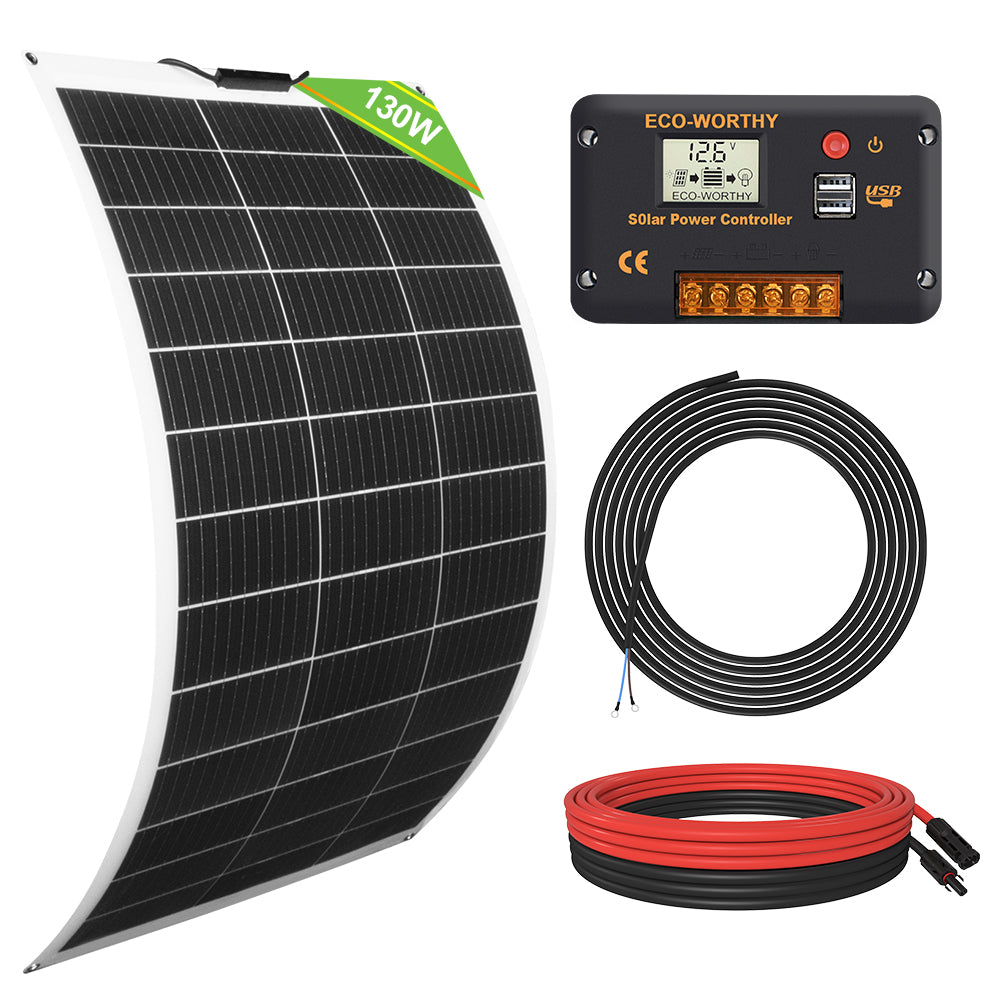 ECO-WORTHY 100W 200W Watt 12V Monocrystalline Solar Panel for Battery  Charger RV