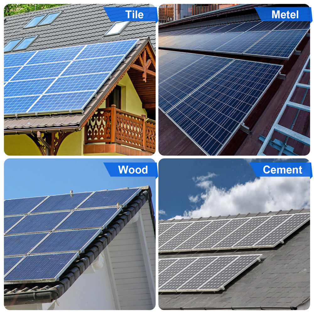 Roof Solar Panel Mounting Bracket Kit for 1 4 Pieces of Solar Panels